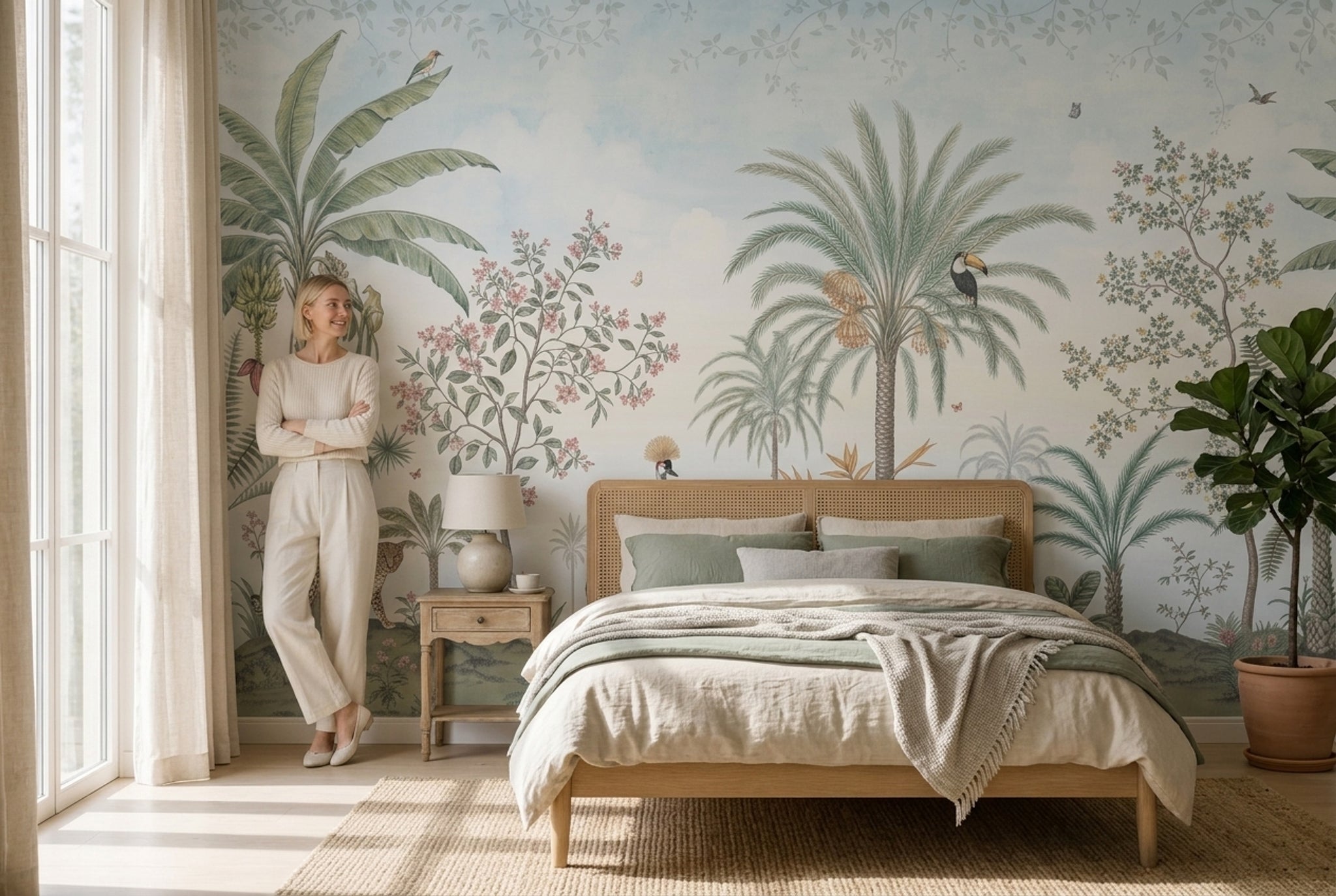 Tropical Wallpaper Botanical Removable Jungle Wall Decor
