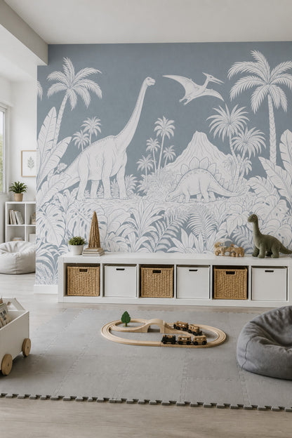 Dinosaurs Wallpaper Prehistoric Tropical Jungle Wall Mural