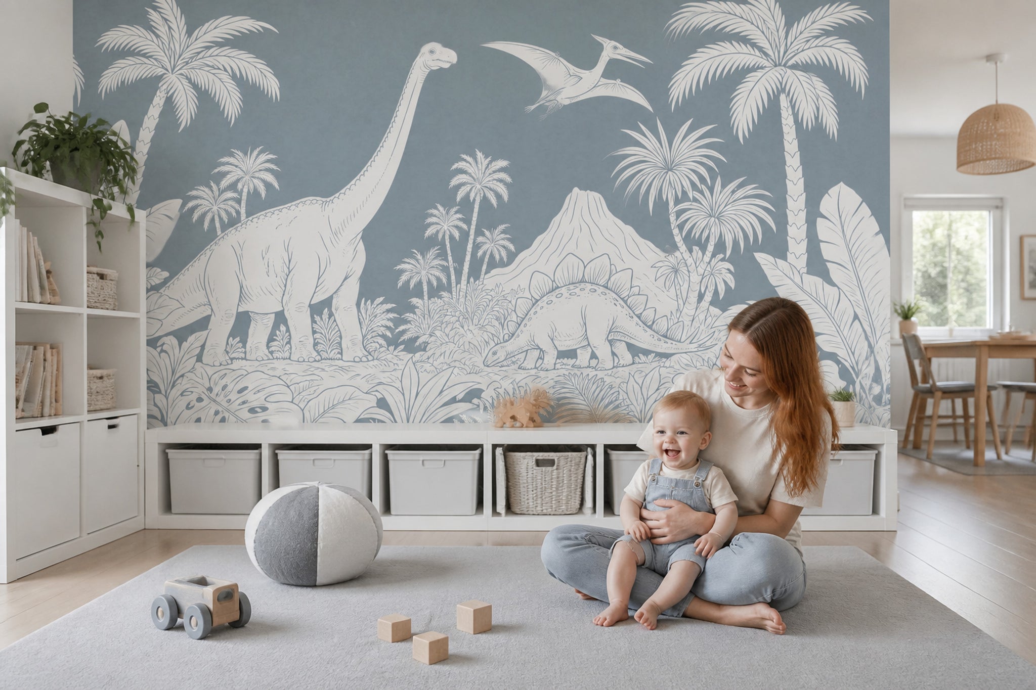 Dinosaurs Wallpaper Prehistoric Tropical Jungle Wall Mural