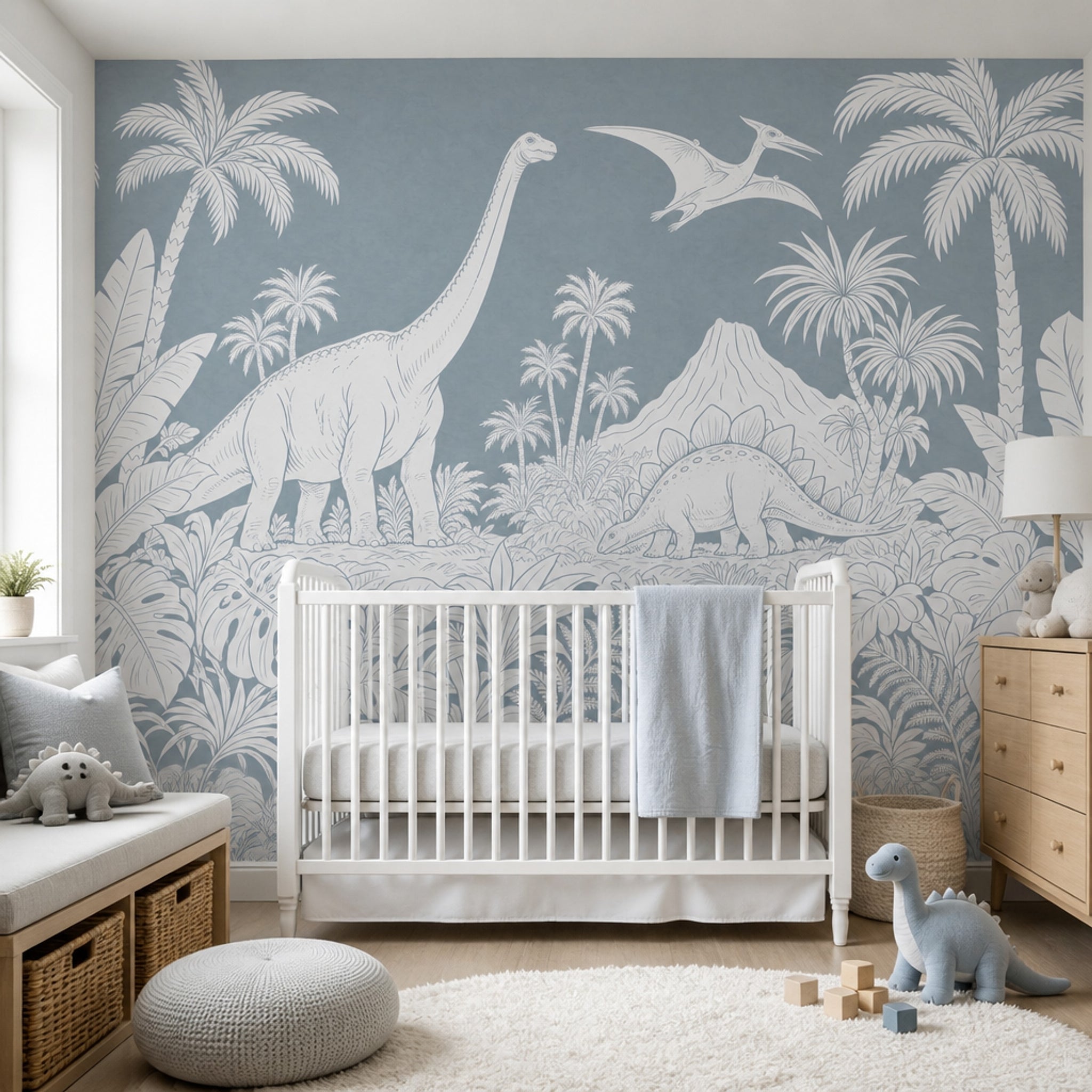 Dinosaurs Wallpaper Prehistoric Tropical Jungle Wall Mural