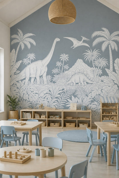 Dinosaurs Wallpaper Prehistoric Tropical Jungle Wall Mural