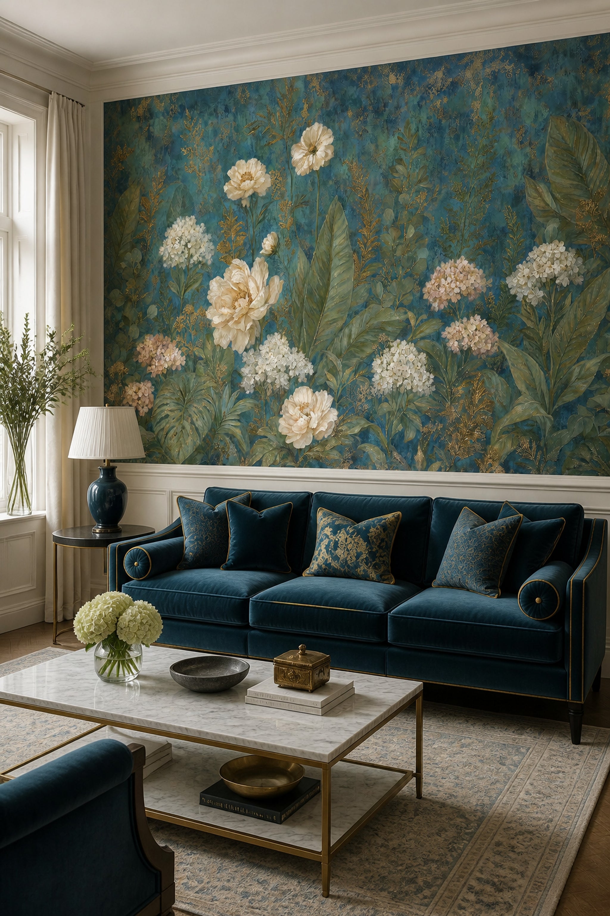 Dark Floral Wallpaper Moody Botanical Removable Tropical Wall Decor