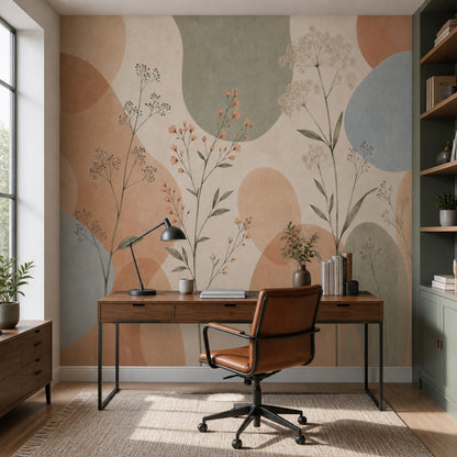Watercolor Texture Wallpaper Pastel Botanical Removable Wildflower Wall Decor