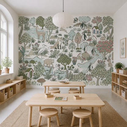 White Background Wallpaper Neutral Pastel Wall Mural