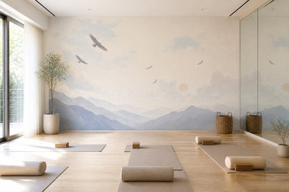 Landscape Wallpaper Watercolor Mountains Removable Wall Decor