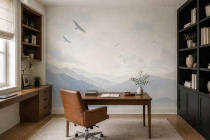 Landscape Wallpaper Watercolor Mountains Removable Wall Decor