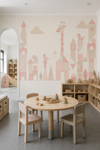 Nursery Wallpaper Pastel Geometric Wall Mural