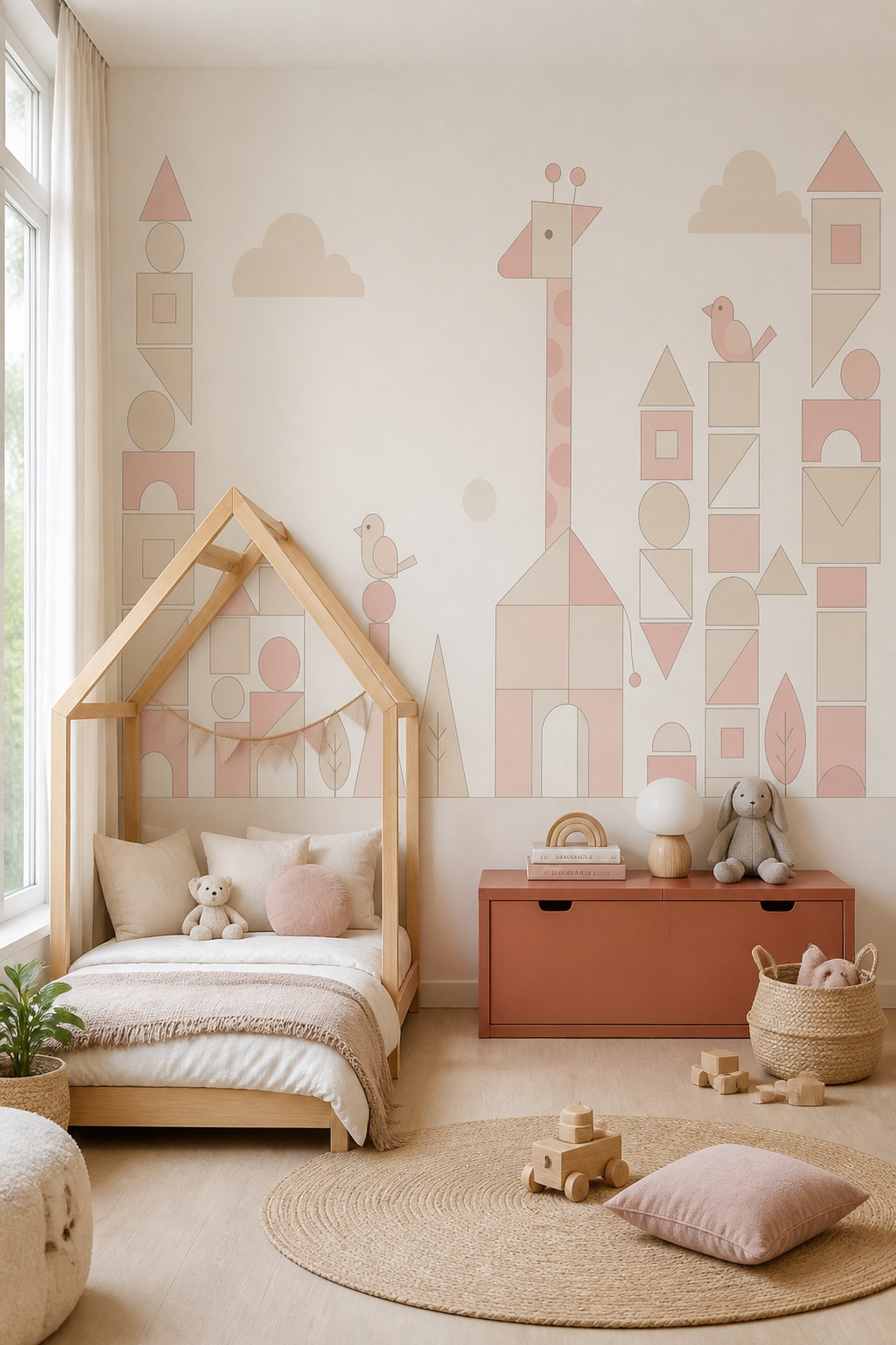 Nursery Wallpaper Pastel Geometric Wall Mural