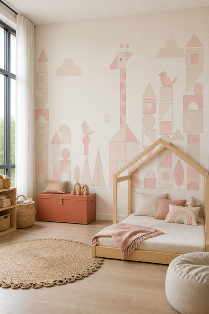 Nursery Wallpaper Pastel Geometric Wall Mural