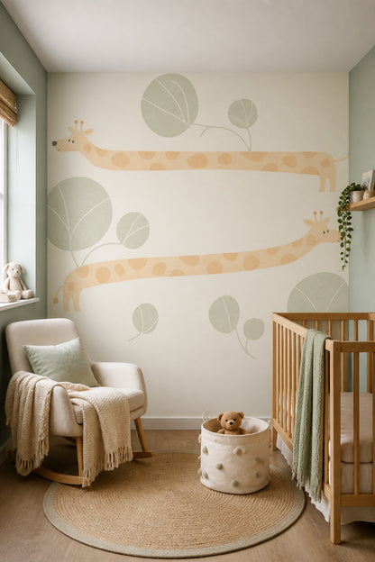 Giraffe Wallpaper Nursery Safari Wall Mural
