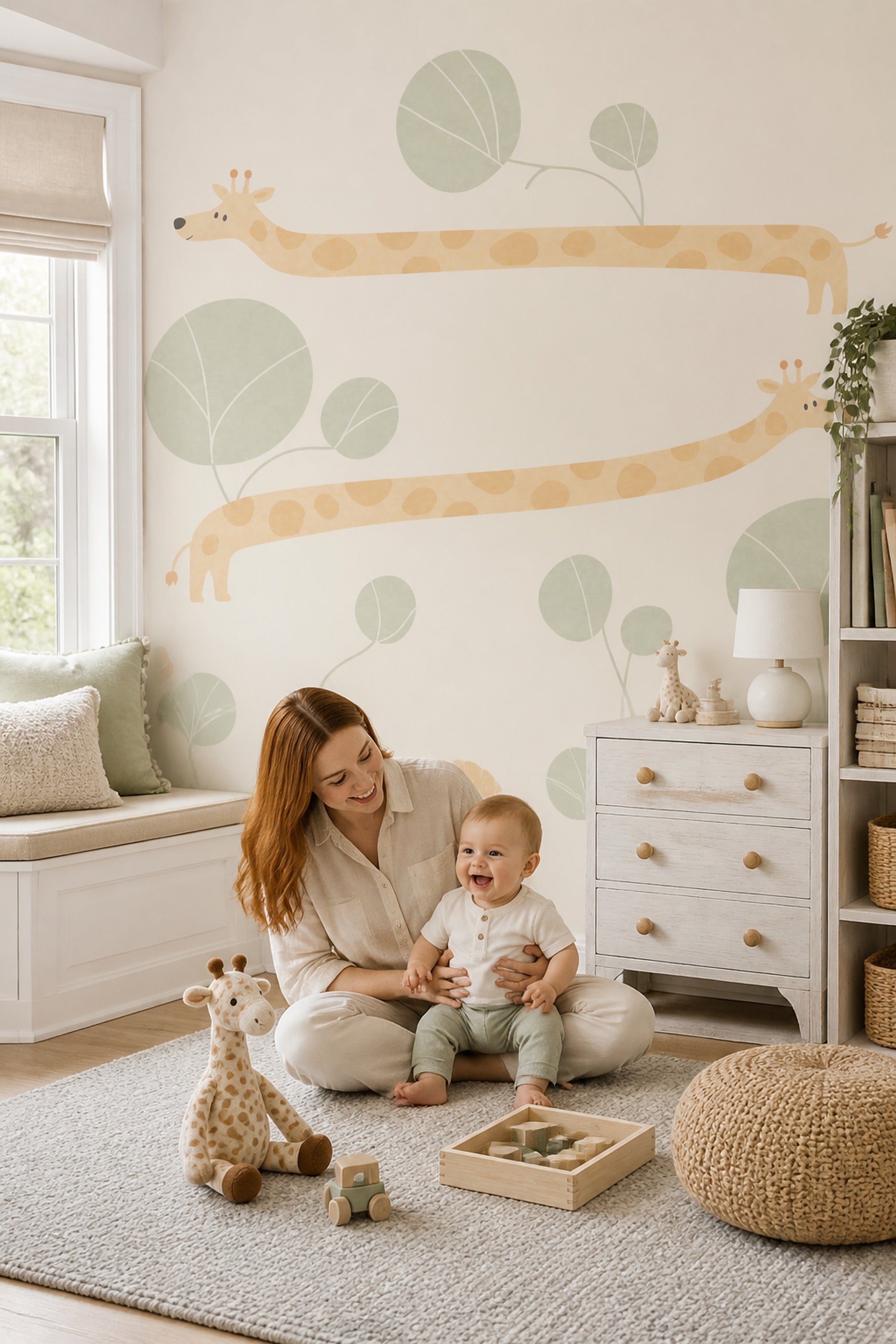 Giraffe Wallpaper Nursery Safari Wall Mural