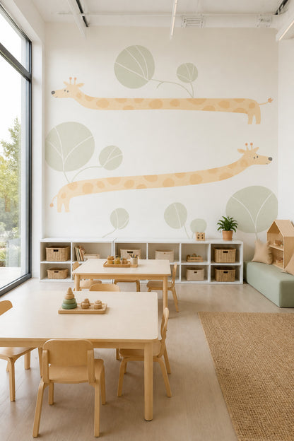 Giraffe Wallpaper Nursery Safari Wall Mural