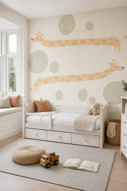 Giraffe Wallpaper Nursery Safari Wall Mural
