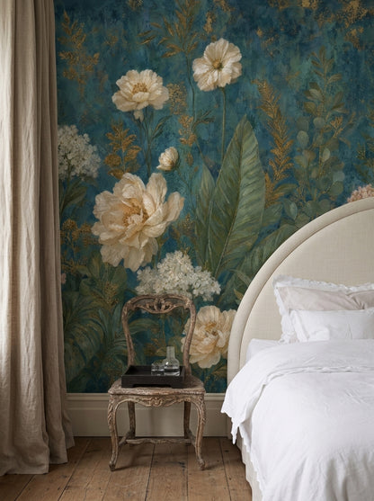 Dark Floral Wallpaper Moody Botanical Removable Tropical Wall Decor