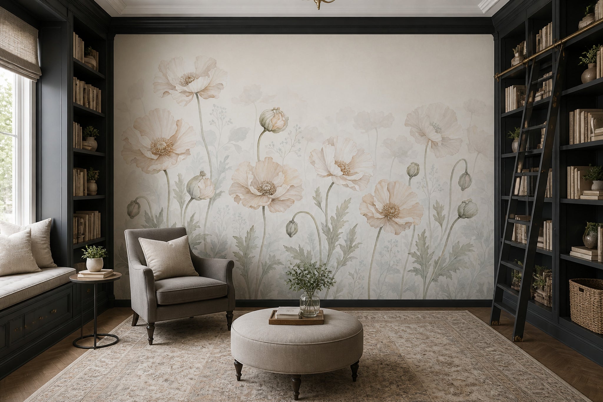 Poppy Flowers Wallpaper Floral Wallpaper Watercolor Flowers Wall Mural