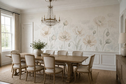 Poppy Flowers Wallpaper Floral Wallpaper Watercolor Flowers Wall Mural