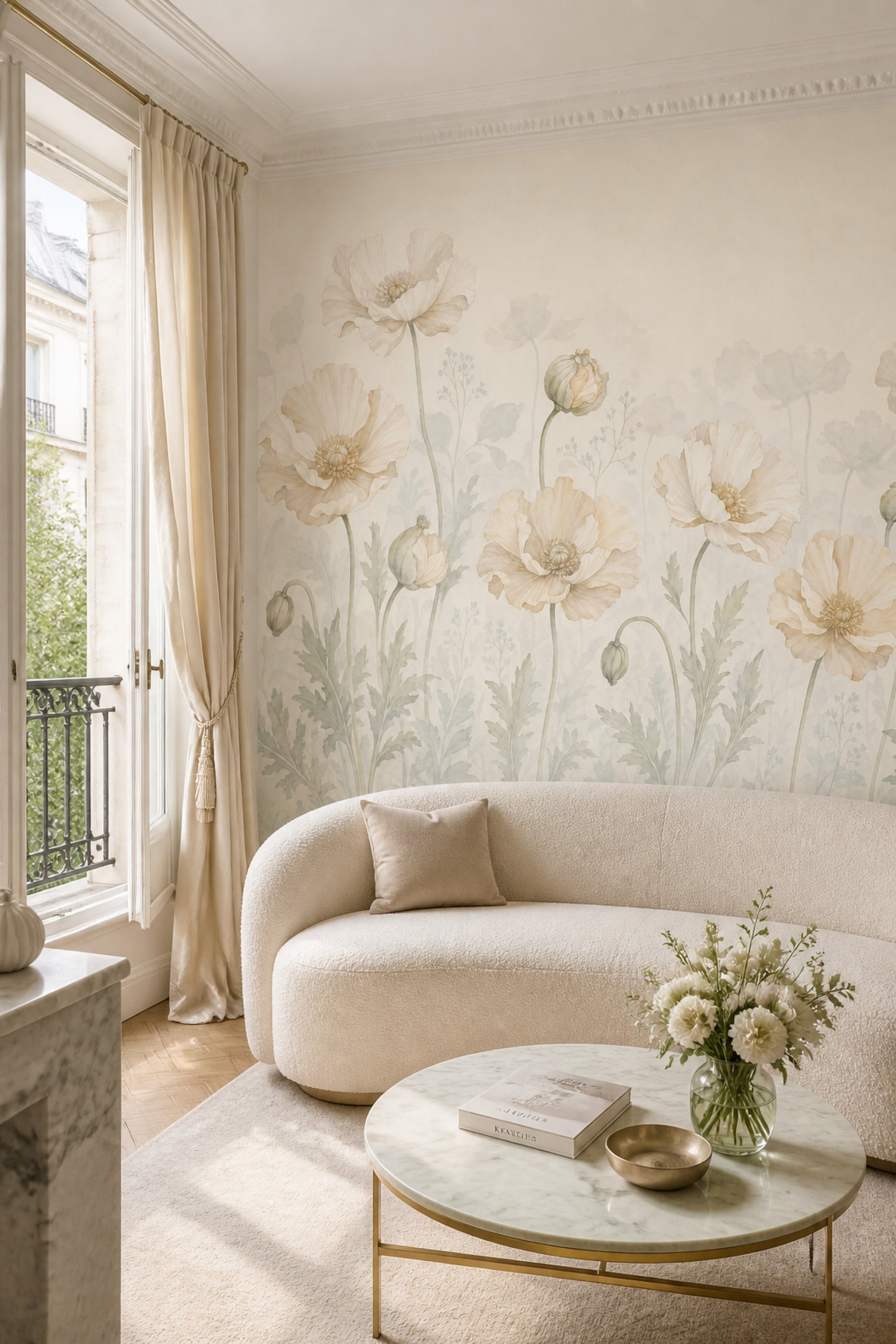 Poppy Flowers Wallpaper Floral Wallpaper Watercolor Flowers Wall Mural