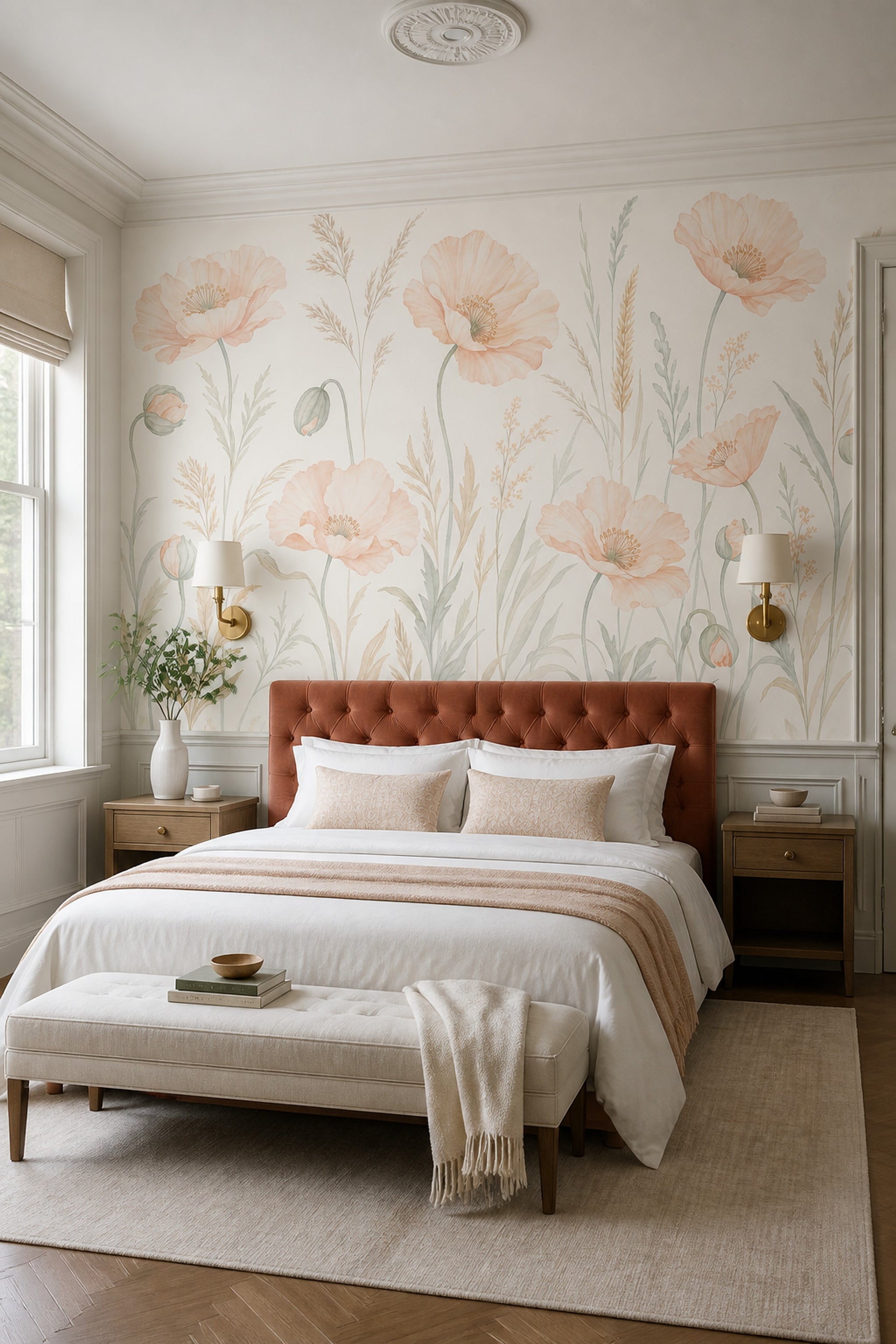 Meadow Flowers Wallpaper Wildflower Removable Botanical Wall Decor