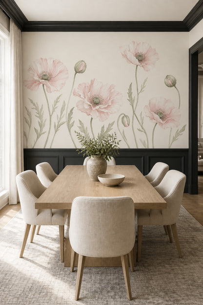 Poppies Wallpaper Floral Botanical Wall Mural