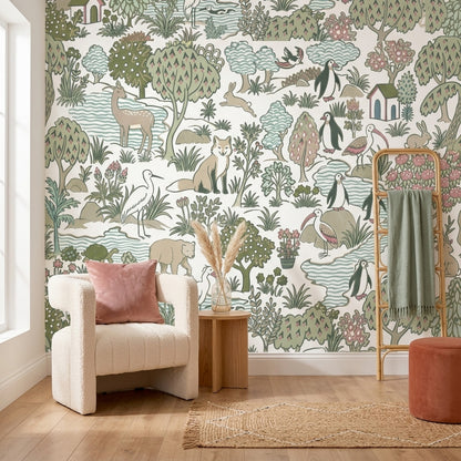 White Background Wallpaper Neutral Pastel Wall Mural