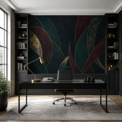 Art Deco Wallpaper Gold Lines Luxury Wall Mural