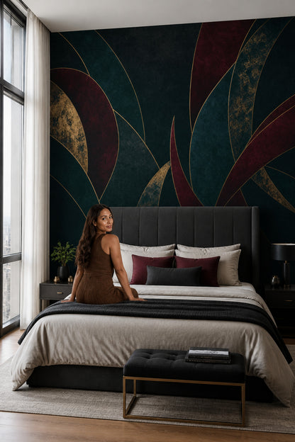 Art Deco Wallpaper Gold Lines Luxury Wall Mural