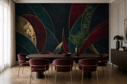 Art Deco Wallpaper Gold Lines Luxury Wall Mural