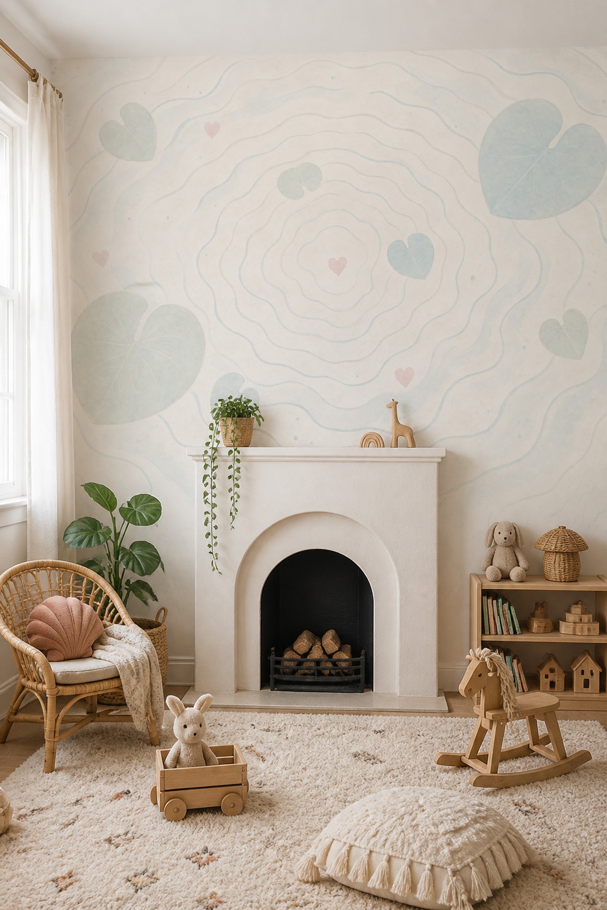 White Background Wallpaper Minimal Botanical Wall Mural