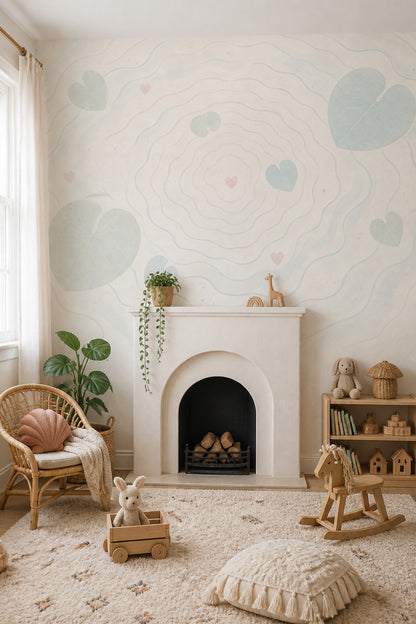 White Background Wallpaper Minimal Botanical Wall Mural