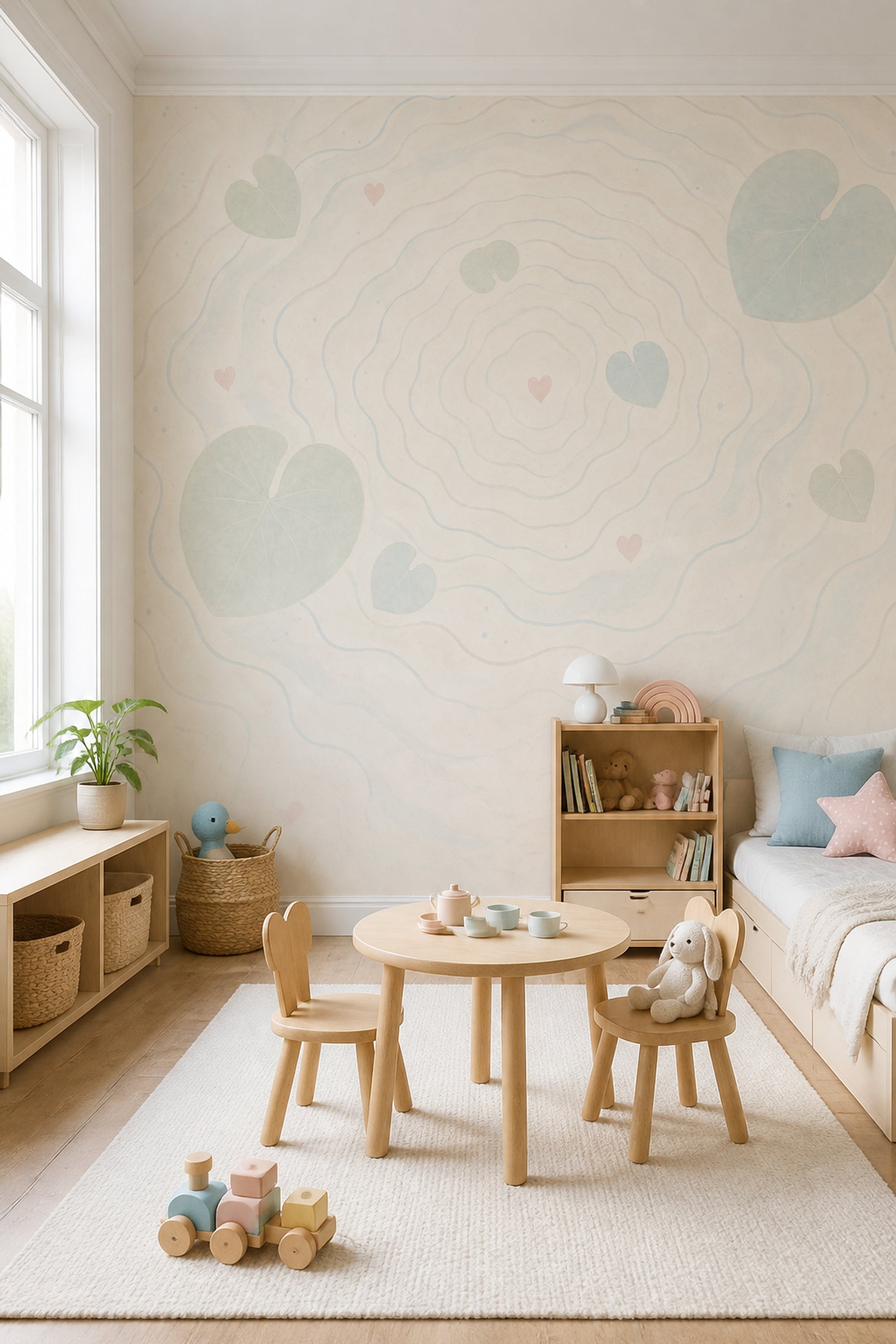 White Background Wallpaper Minimal Botanical Wall Mural