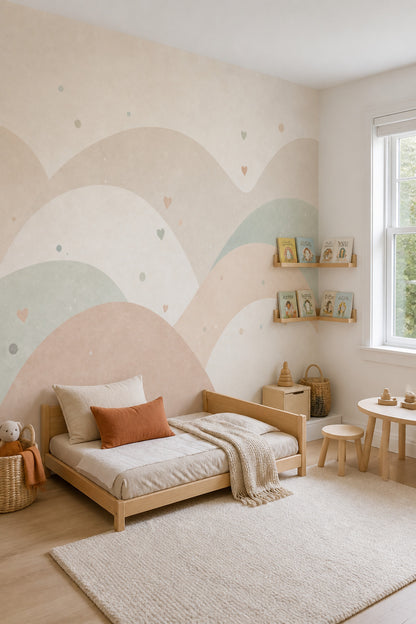 Pastel Abstract Wallpaper Soft Arches Removable Scandinavian Wall Decor