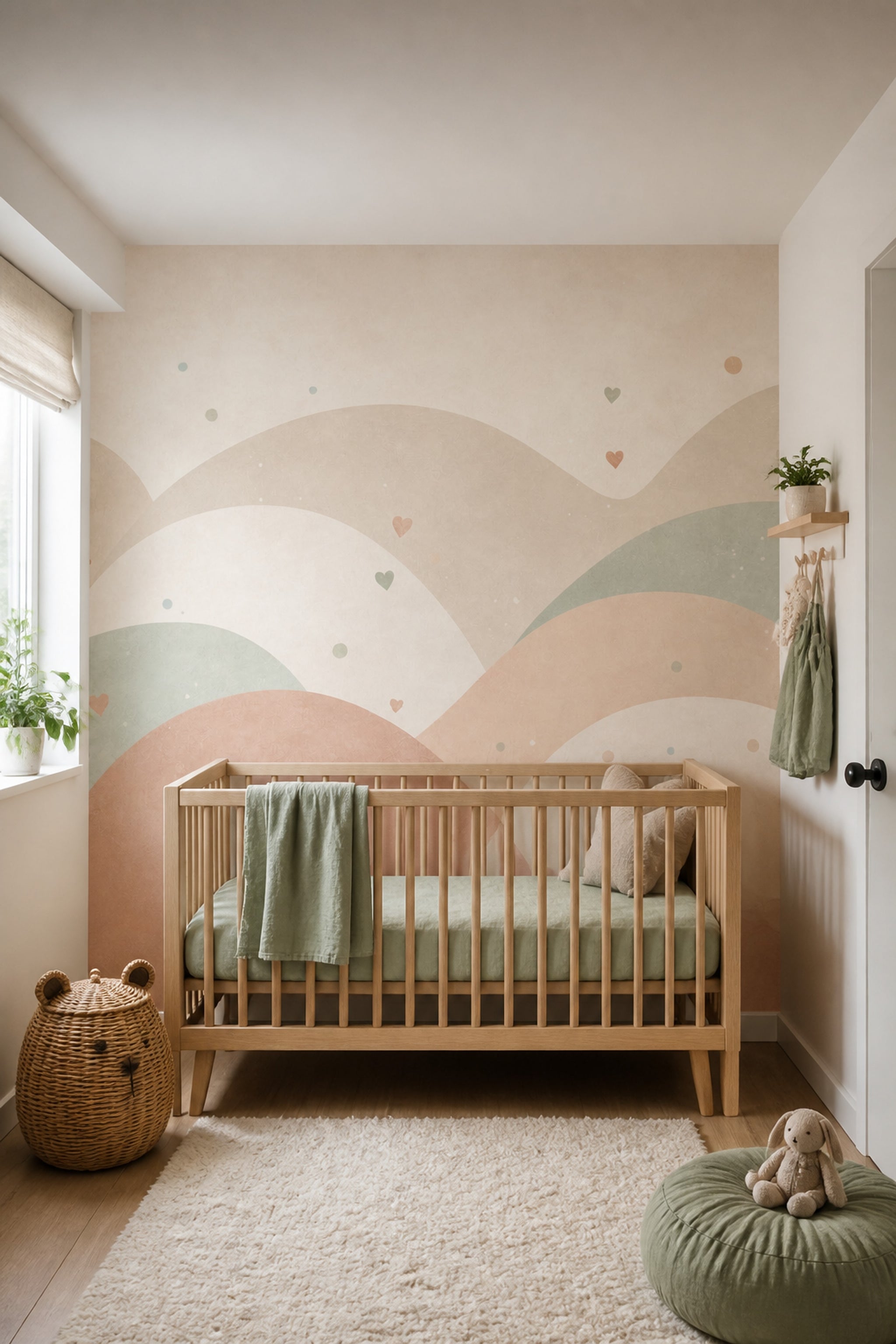 Pastel Abstract Wallpaper Soft Arches Removable Scandinavian Wall Decor