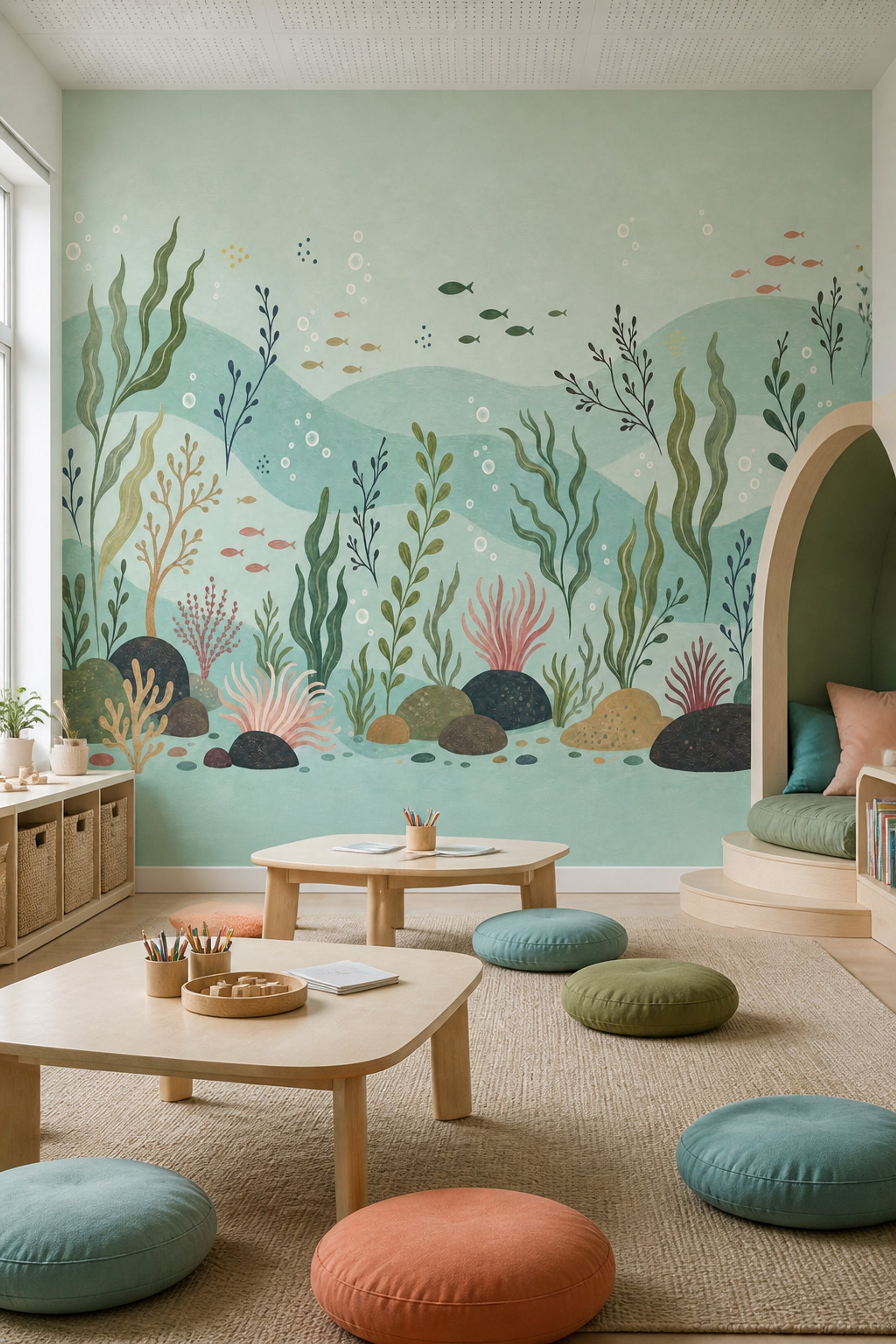 Underwater Wallpaper Coastal Seaweed Wall Mural