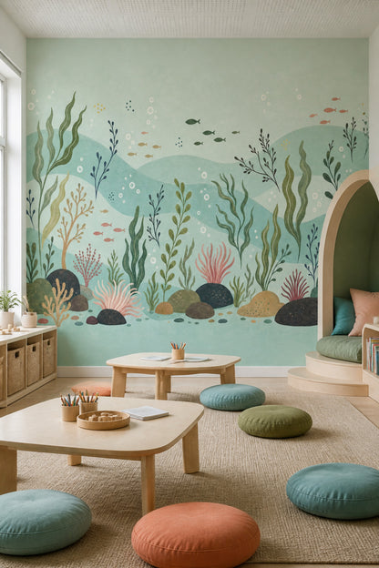 Underwater Wallpaper Coastal Seaweed Wall Mural