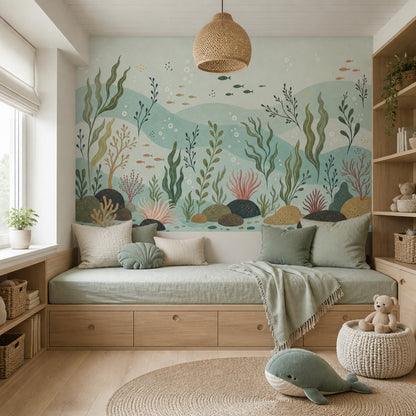 Underwater Wallpaper Coastal Seaweed Wall Mural