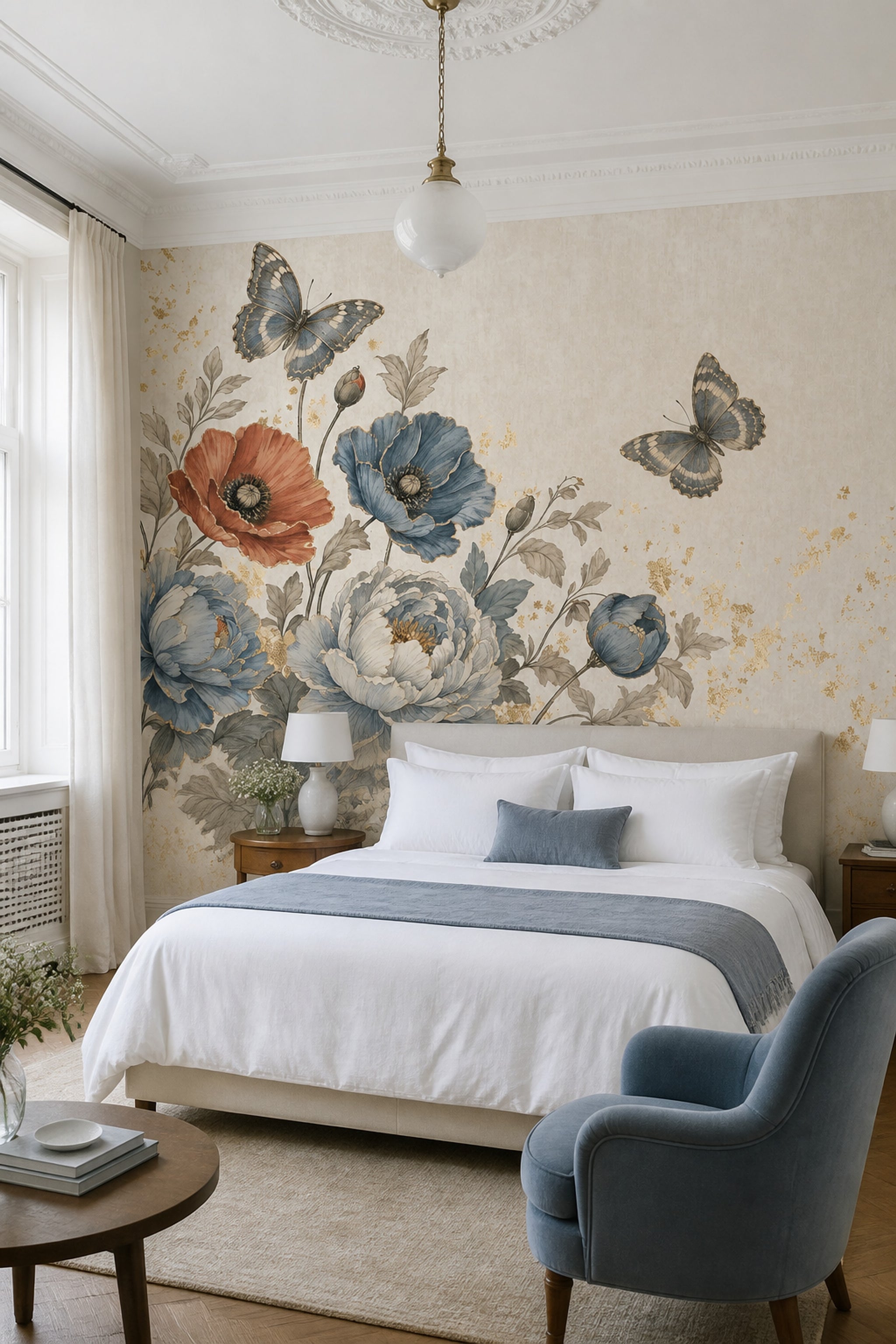 Vintage Wallpaper Floral Botanical Wall Mural