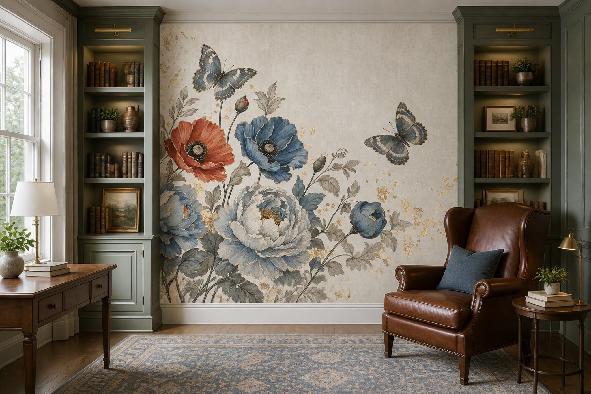 Vintage Wallpaper Floral Botanical Wall Mural