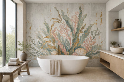 Seashells Wallpaper Coral Coastal Wall Mural