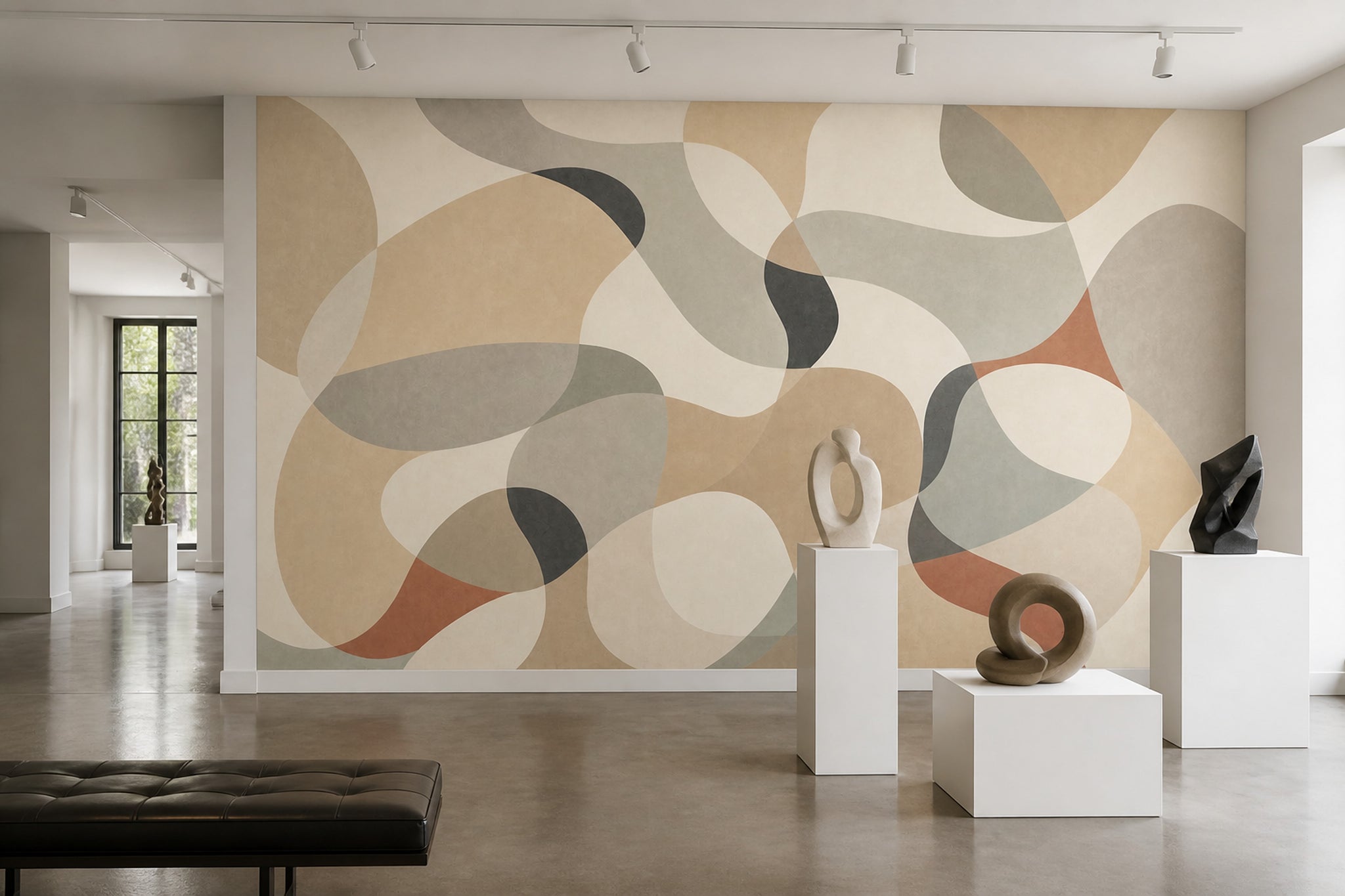Mid Century Modern Wallpaper Organic Shapes Removable Wall Decor