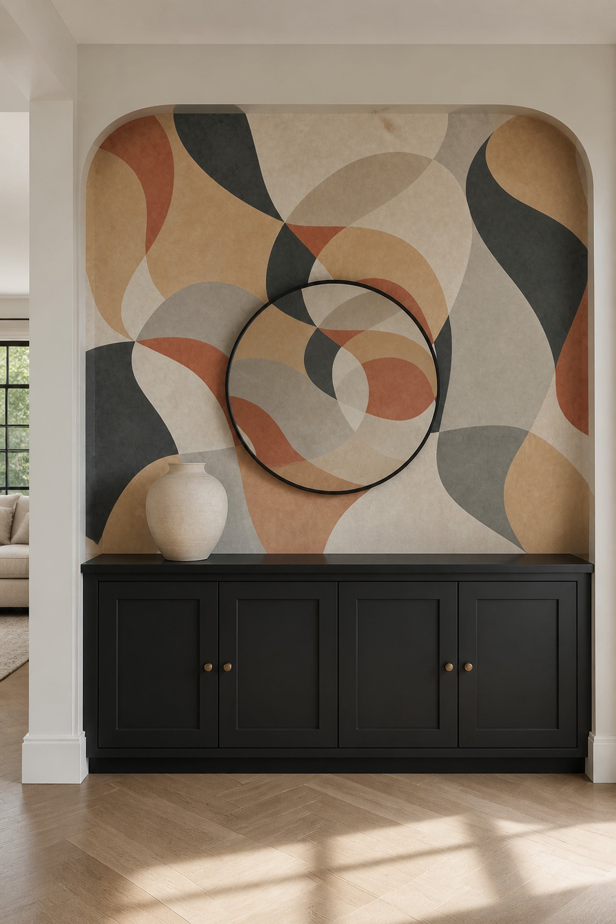 Mid Century Modern Wallpaper Retro Geometric Removable Wall Decor
