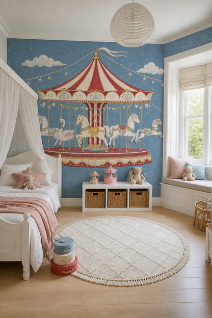 Paper Texture Wallpaper Watercolor Removable Circus Wall Decor
