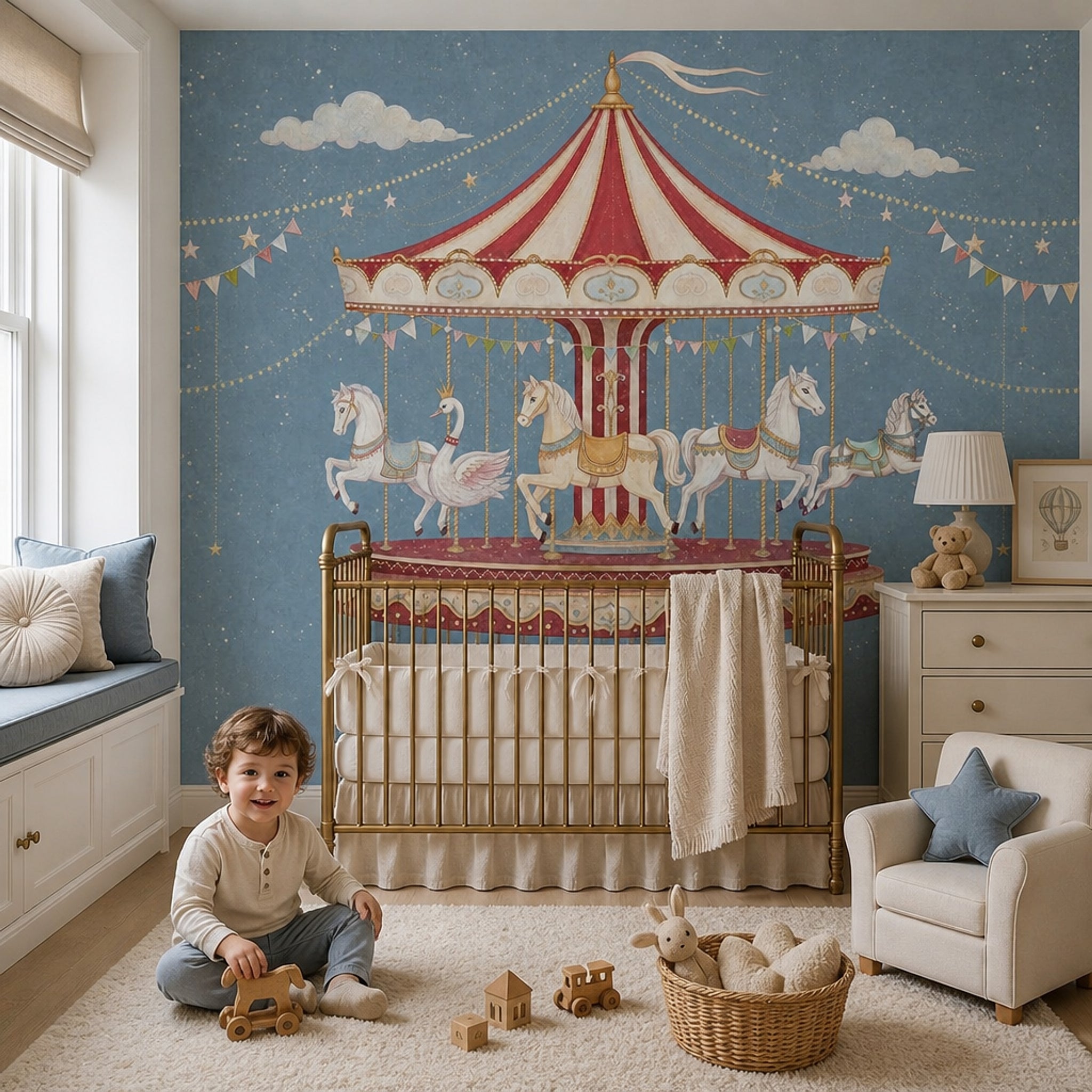 Paper Texture Wallpaper Watercolor Removable Circus Wall Decor