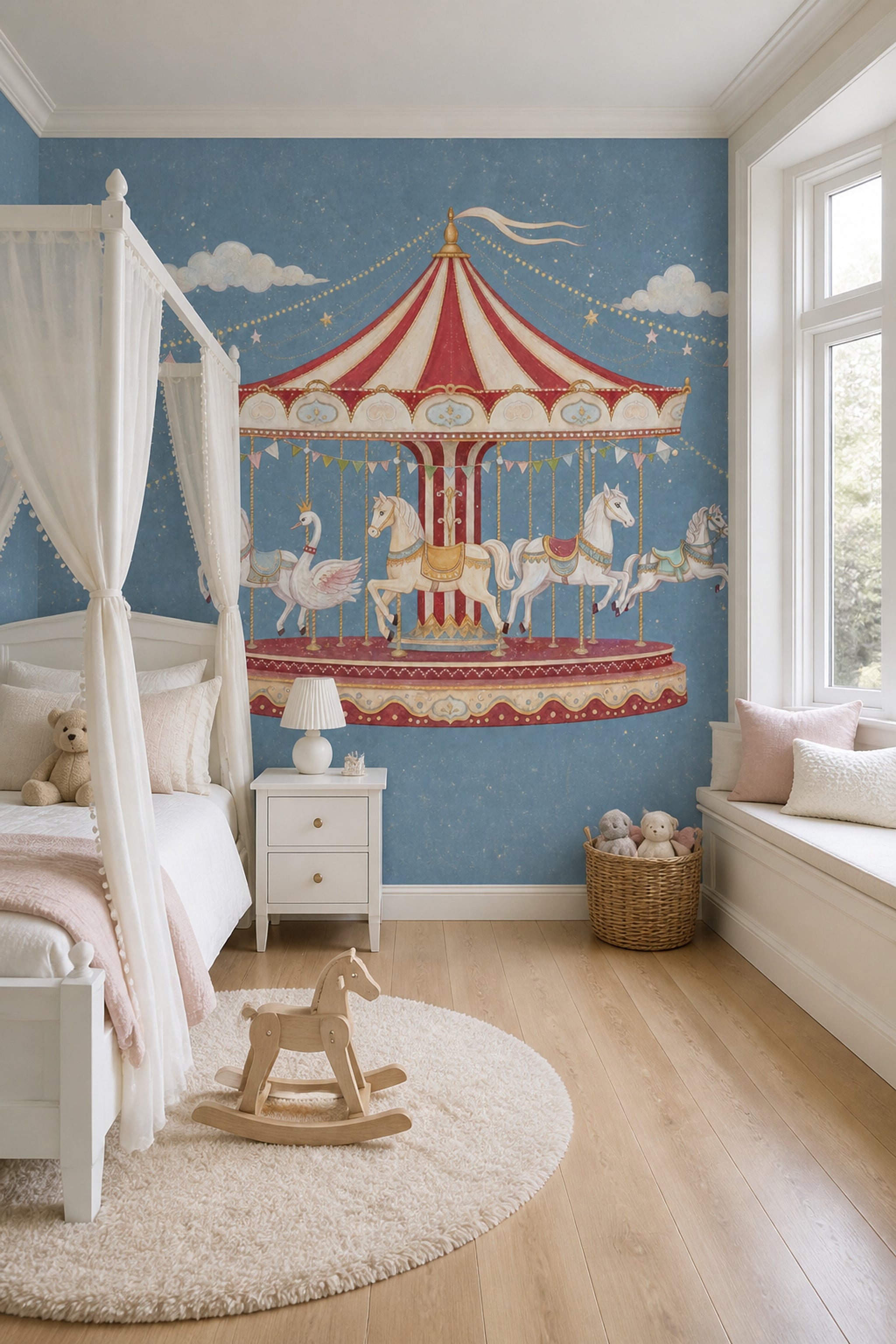 Paper Texture Wallpaper Watercolor Removable Circus Wall Decor