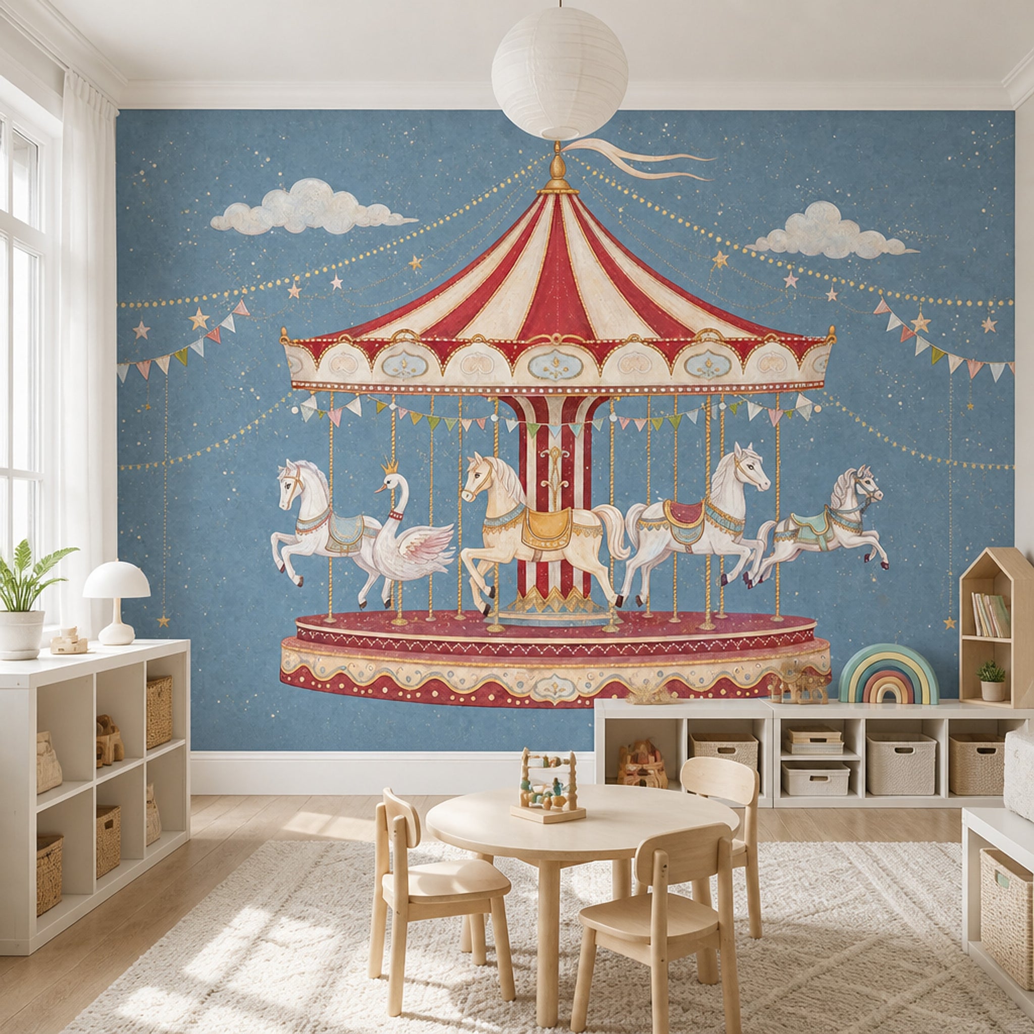 Paper Texture Wallpaper Watercolor Removable Circus Wall Decor
