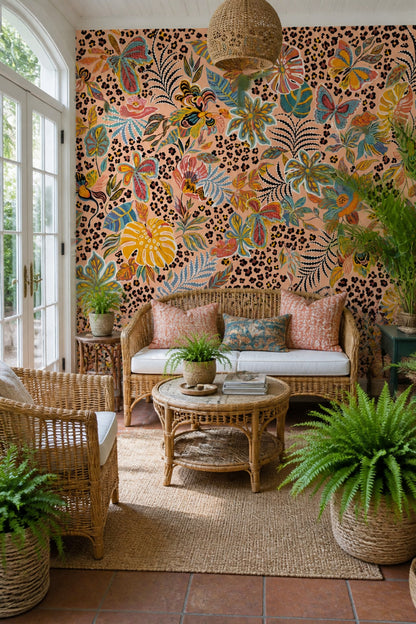 Maximalist Wallpaper Tropical Removable Exotic Wall Decor