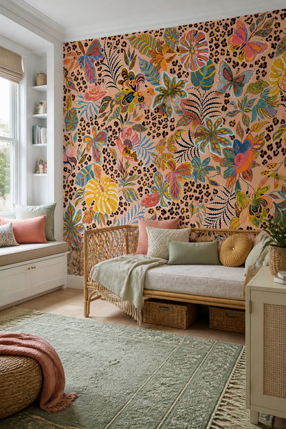 Maximalist Wallpaper Tropical Removable Exotic Wall Decor