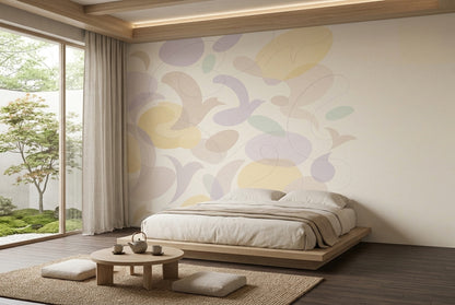 Abstract Wallpaper Cream Background Pastel Wall Mural