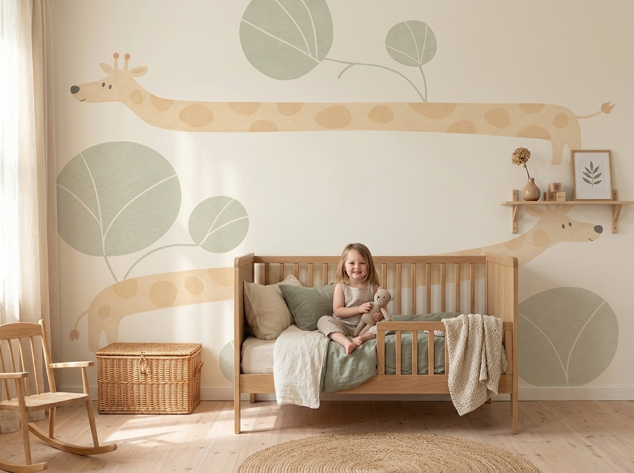 Giraffe Wallpaper Nursery Safari Wall Mural