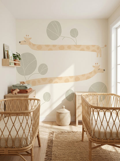Giraffe Wallpaper Nursery Safari Wall Mural
