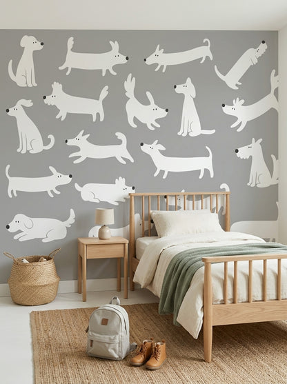 Kids Wallpaper Dogs Cartoon Wall Mural